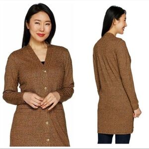Brown Long Cardigan Sweater